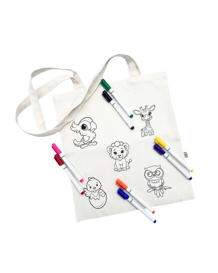 Color Your Own Animal Handcrafted Tote Bag Set FAN ALDARZA TAQUEEN