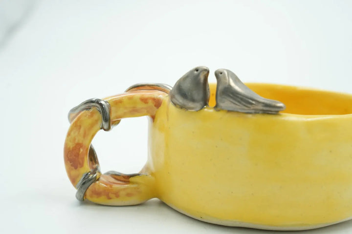 Love Birds Hand Crafted Ceramic Large Cup KHAZAF TAQUEEN