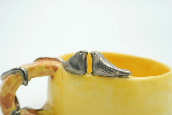 Love Birds Hand Crafted Ceramic Large Cup KHAZAF TAQUEEN