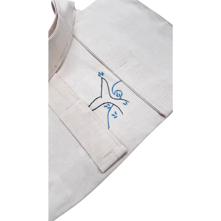 Sea Life Embroidered Cotton Beach Tote Bag FAN ALDARZA TAQUEEN