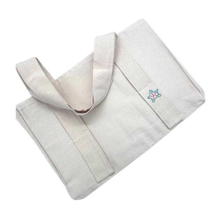 Sea Life Embroidered Cotton Beach Tote Bag FAN ALDARZA TAQUEEN